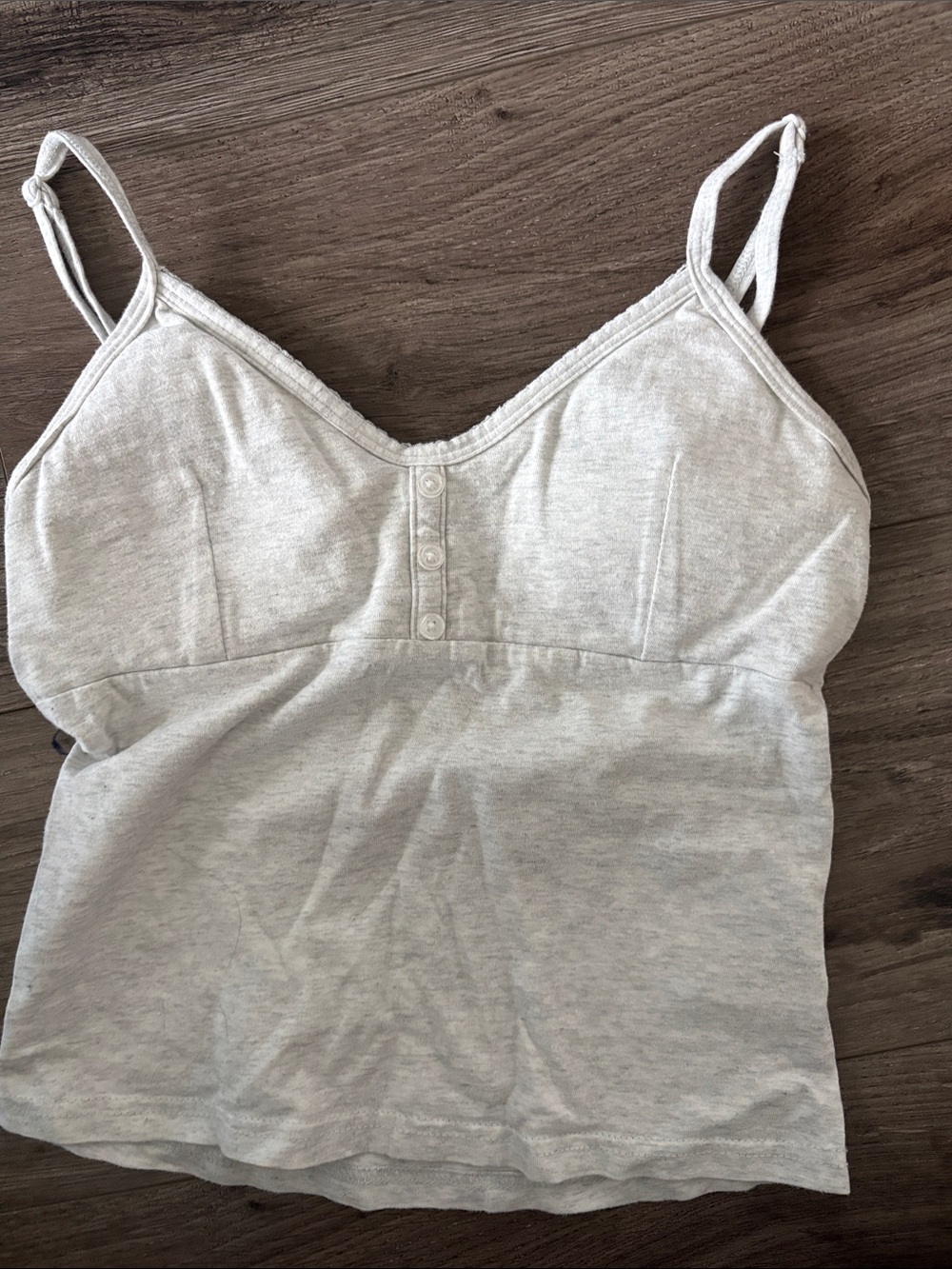 Women's Light Gray Cami Tank Top with Buttons
